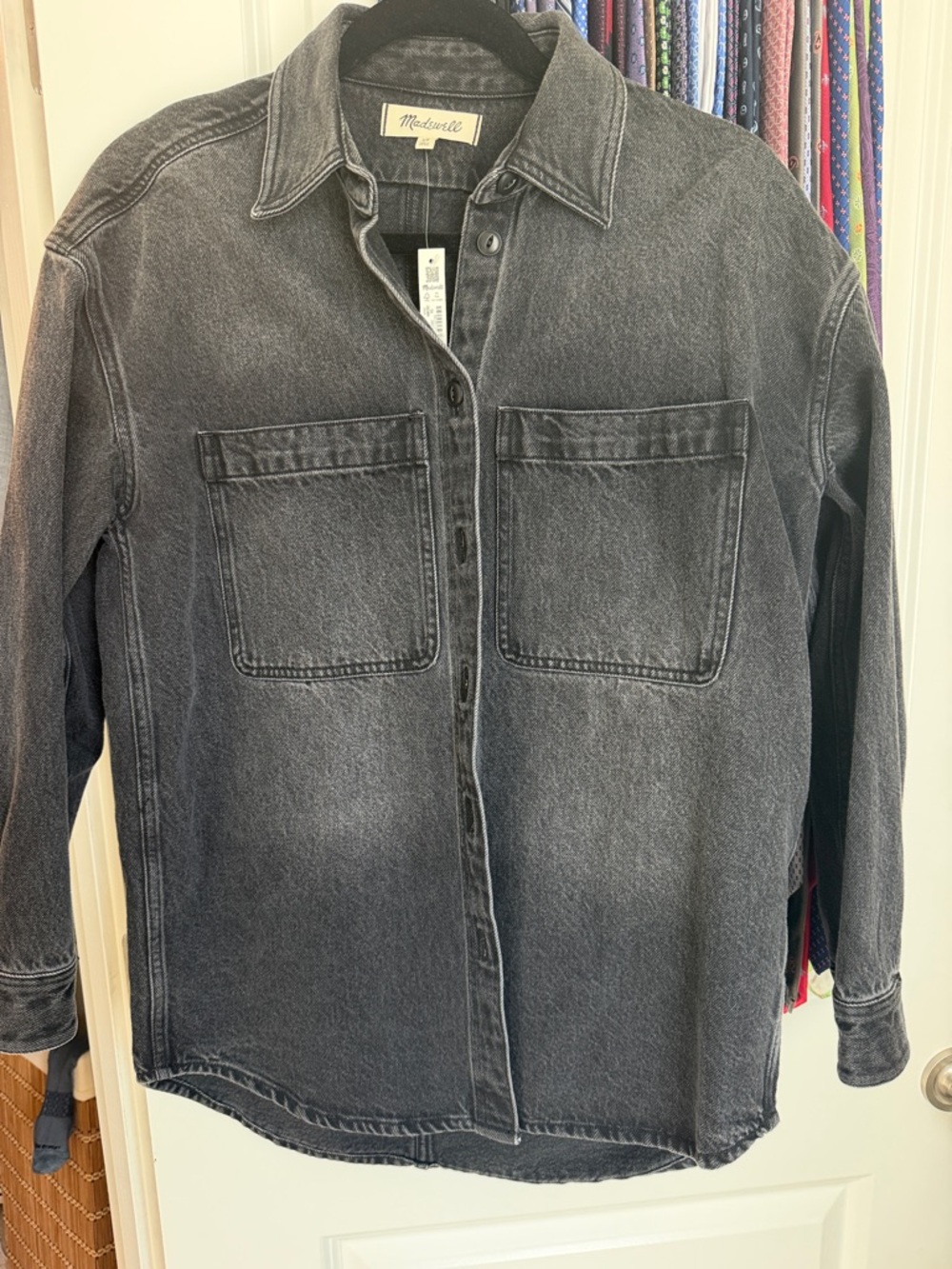 Madewell Washed Charcoal Denim Shirt Jacket